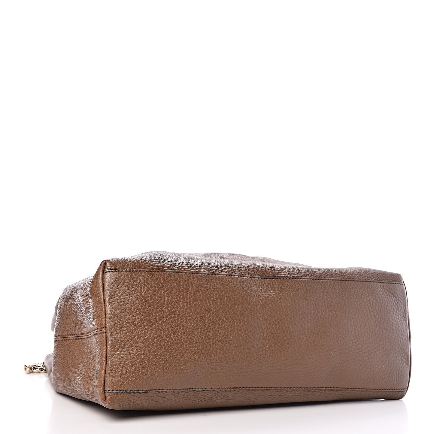 Pebbled Calfskin Medium Soho Chain Shoulder Bag Maple Brown