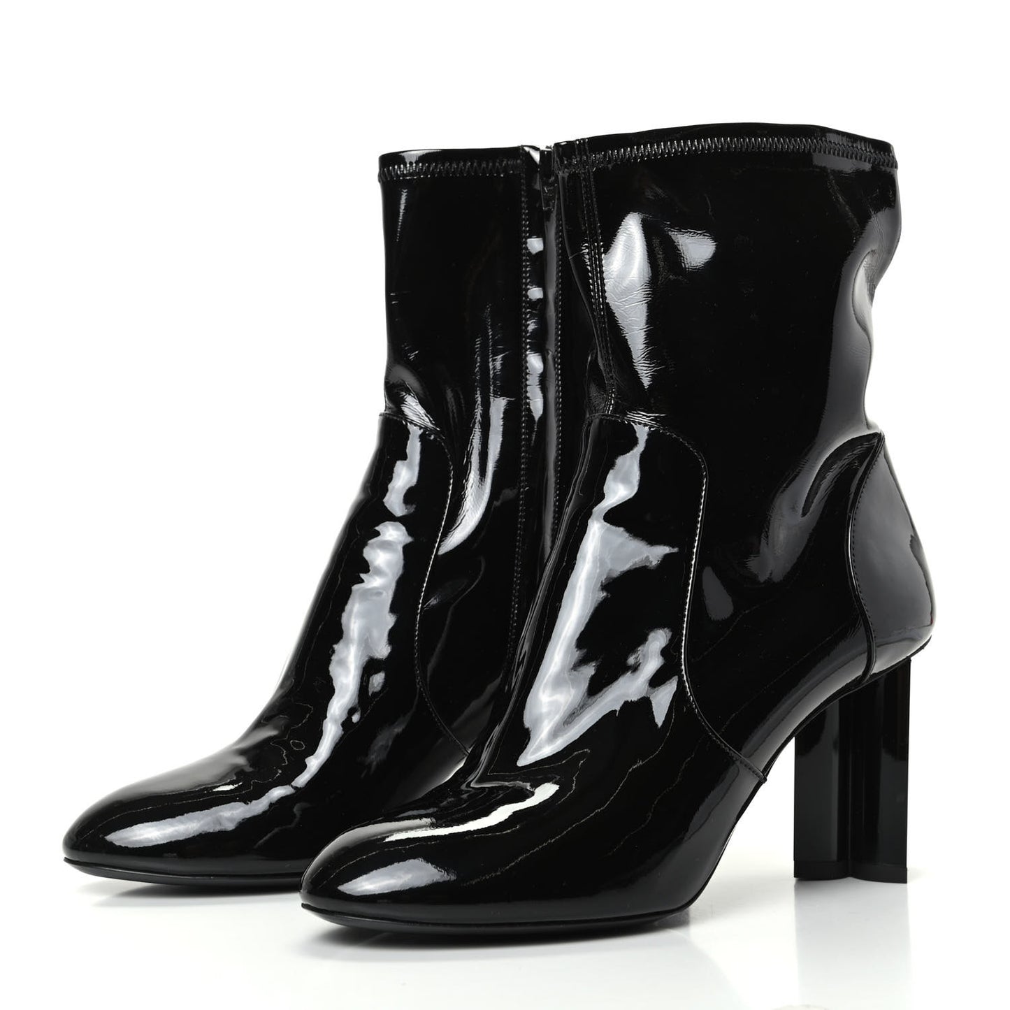 Patent Silhouette Ankle Boots 39 Black