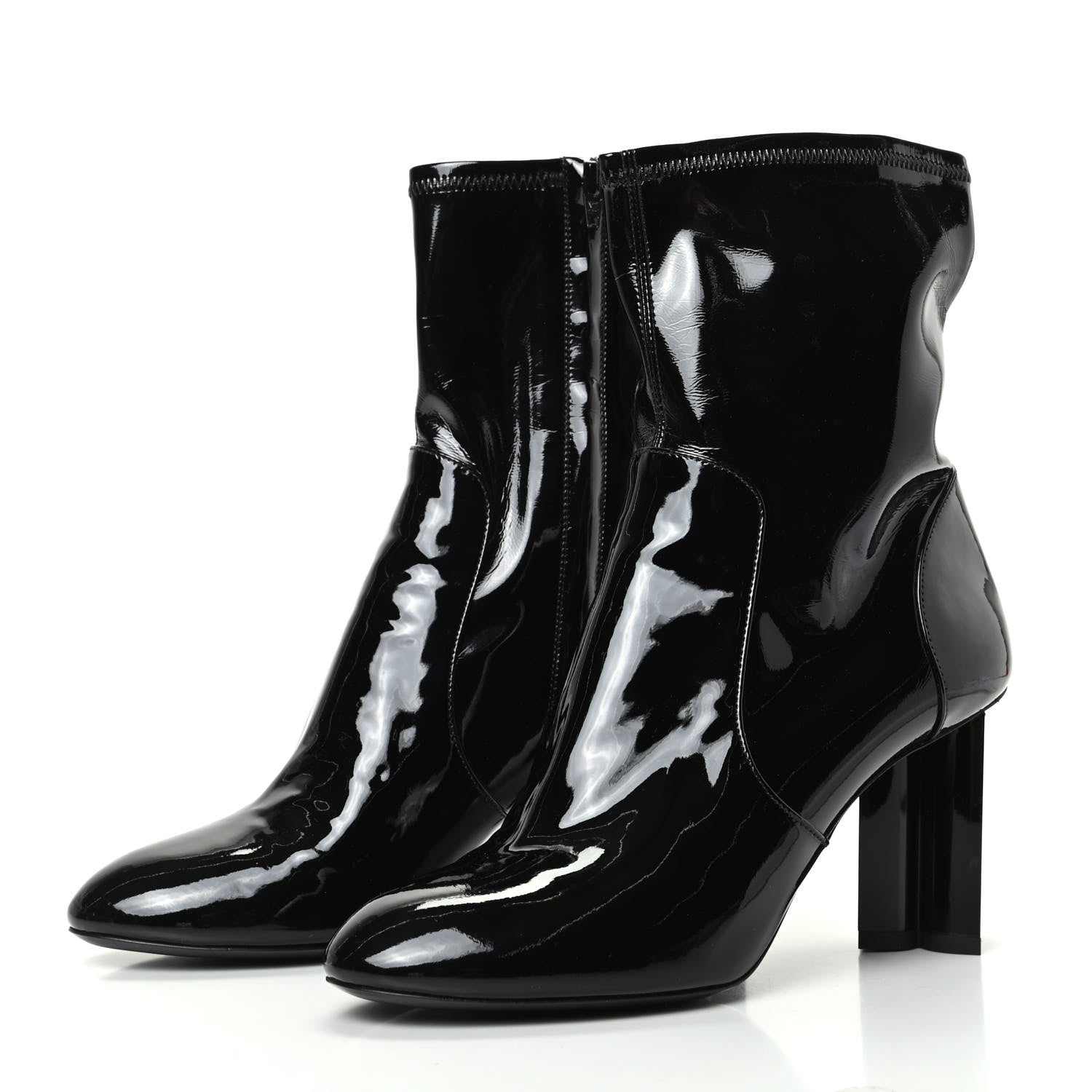 Louis Vuitton Patent Silhouette Ankle Boots 39 Black 3 of 8