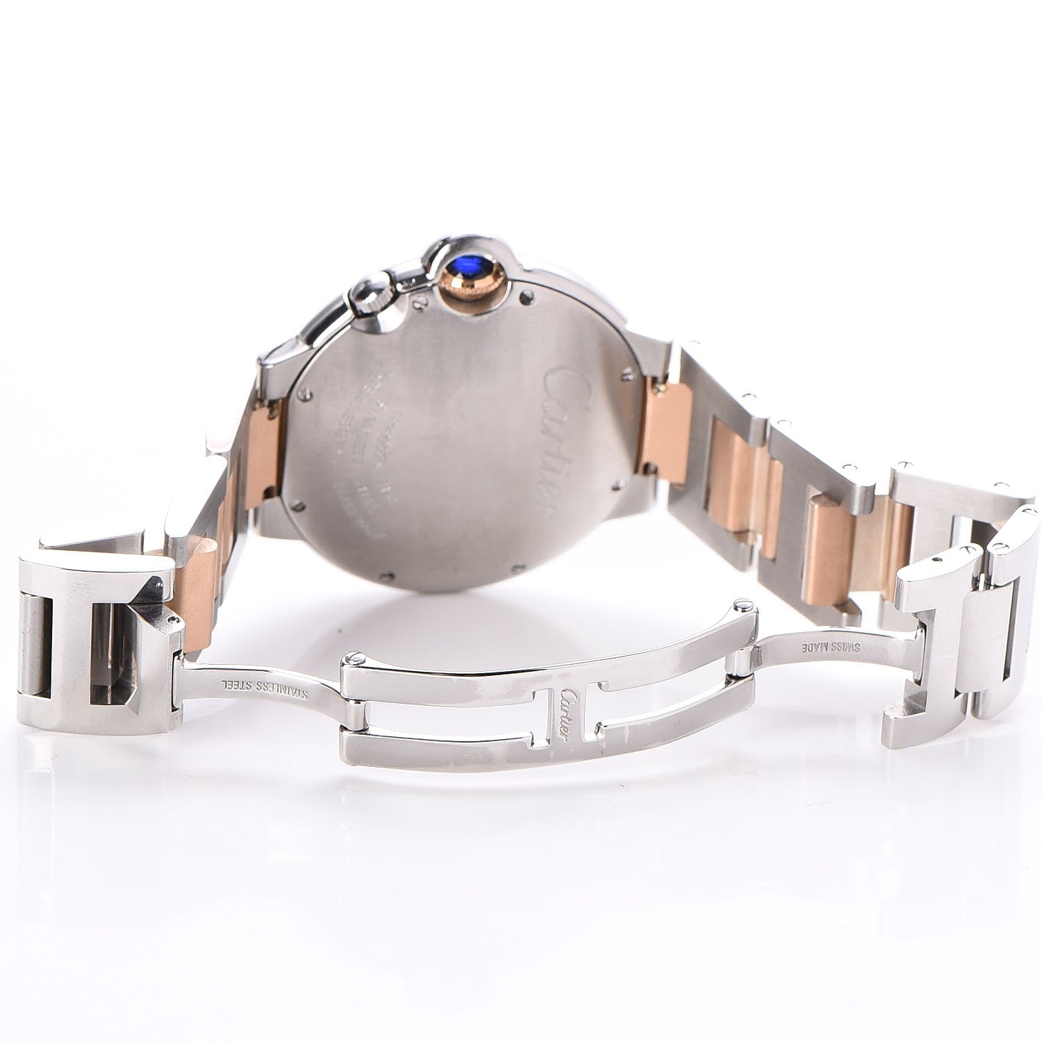 Cartier Stainless Steel 18K Pink Gold 38mm Ballon Bleu De Two Timezone Quartz Watch 4 of 12