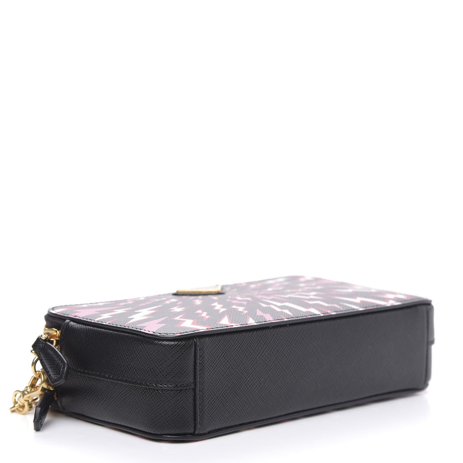 Prada X UNIVERSAL STUDIOS Saffiano Thunder Frankenstein Mini Double Zip Chain Crossbody Bag Lacca 4 of 10