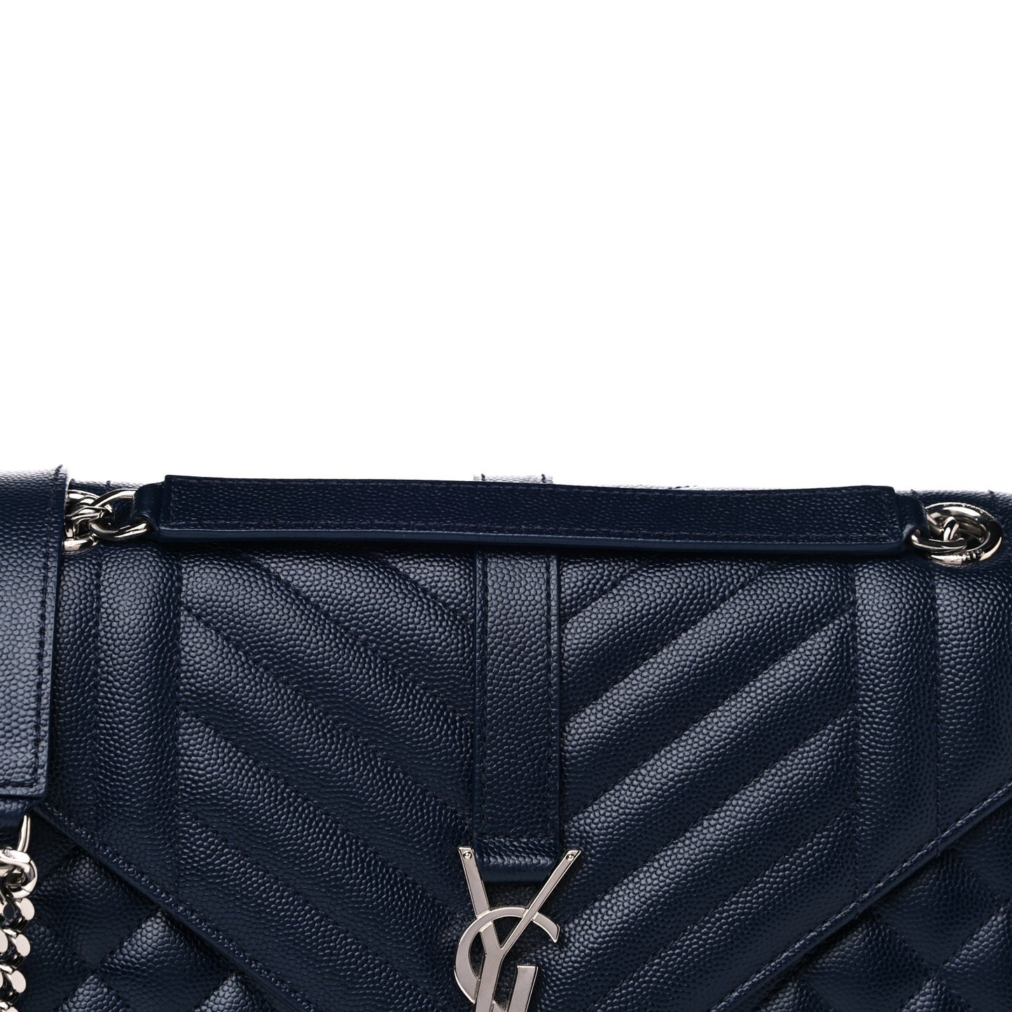 Grain De Poudre Textured Mixed Matelasse Triquilt Medium Monogram Satchel Deep Marine