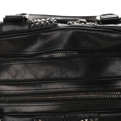 Burberry Prorsum Calfskin Studded Knight Satchel Black 13 of 15