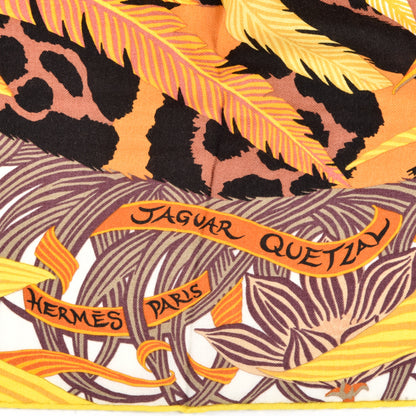 Hermes Cashmere Silk Jaguar Quetzal Shawl 140 4 of 5