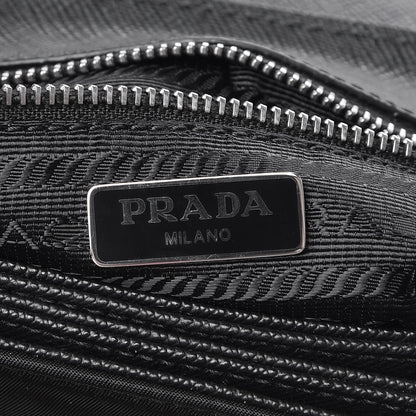 Prada Saffiano Tessuto Nylon Chain Shoulder Bag Black 9 of 9