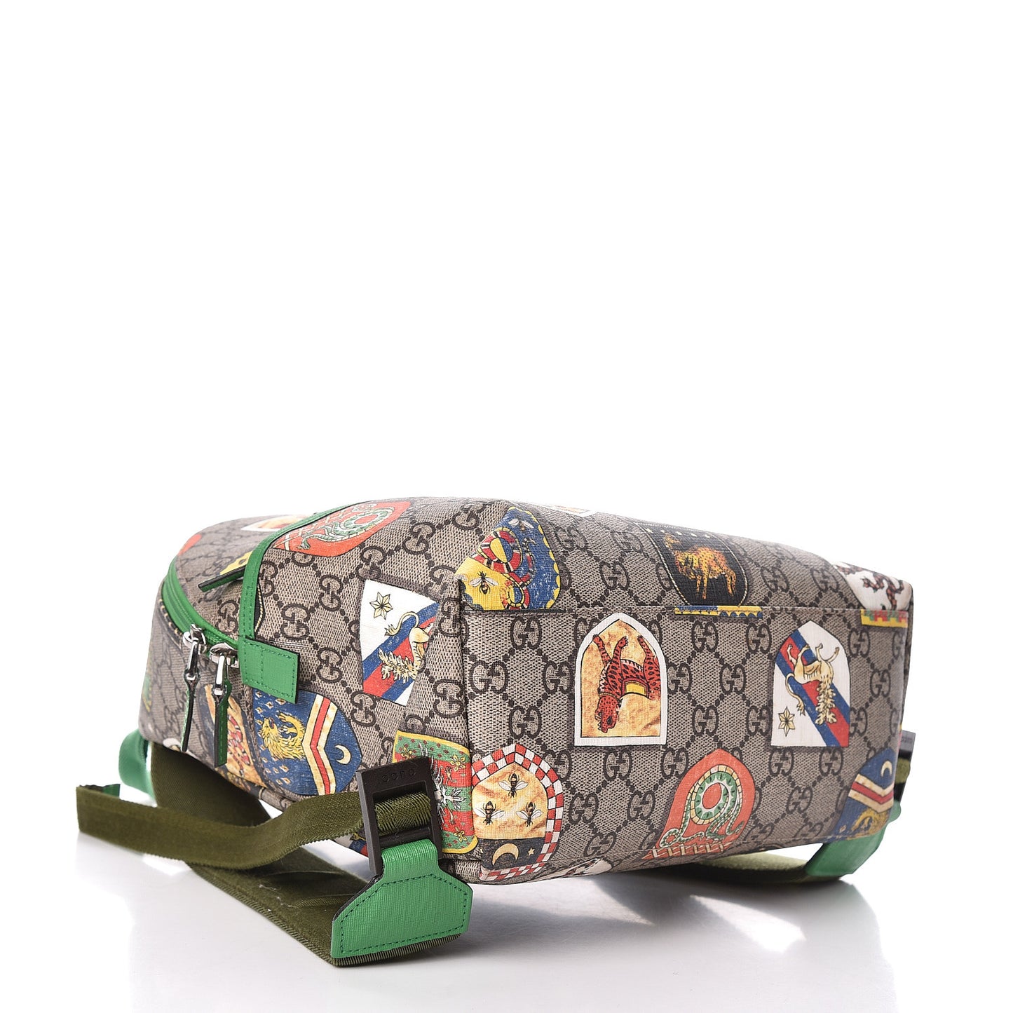 GG Supreme Monogram Children's Crests Backpack Green