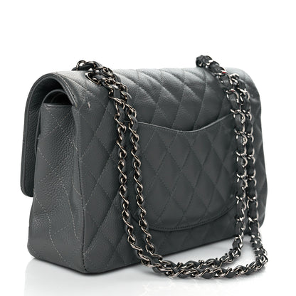 Chanel Caviar Quilted Medium Double Flap Grey 3 of 10