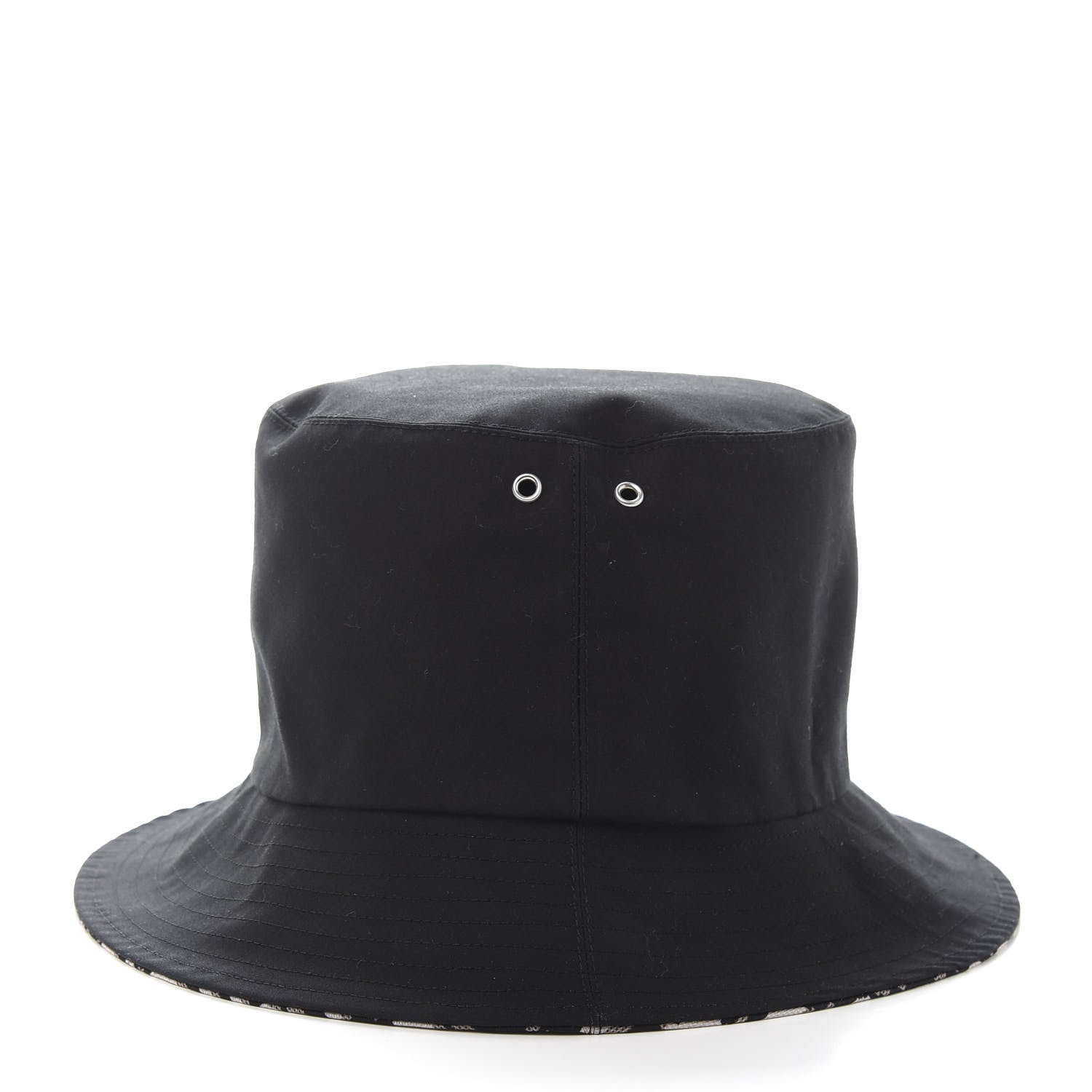 Christian Dior Polyester Cotton Oblique Teddy-D Brim Bucket Hat 58 Black 11 of 12