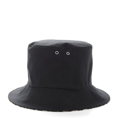 Christian Dior Polyester Cotton Oblique Teddy-D Brim Bucket Hat 58 Black 11 of 12