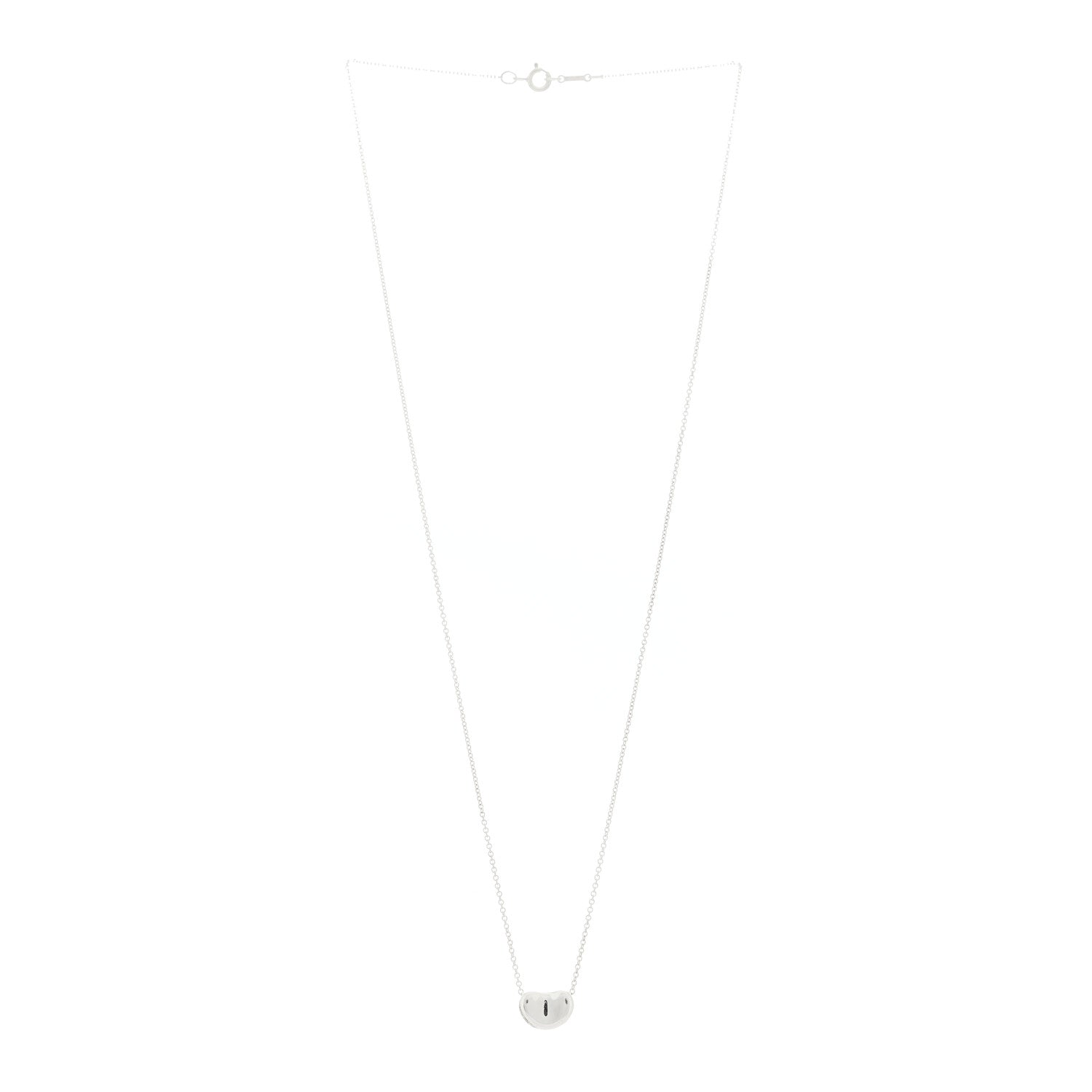 Tiffany Sterling Silver Elsa Peretti 12mm Bean Pendant Necklace 3 of 6
