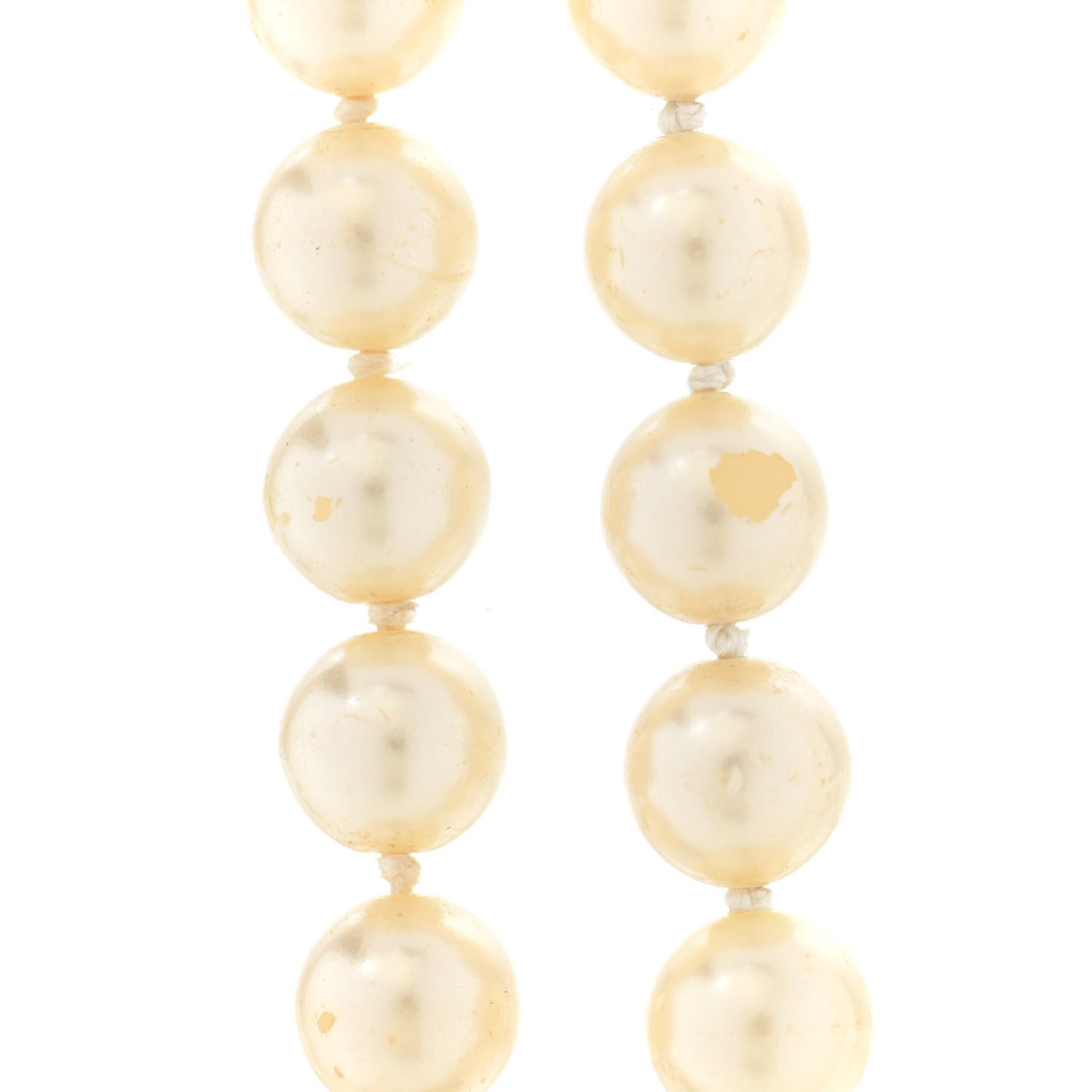 Pearl CC Long Necklace Light Gold