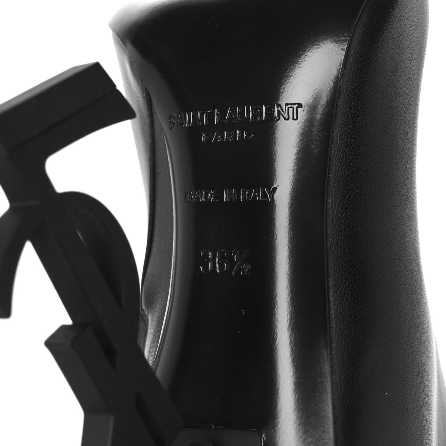 Saint Laurent Calfskin Opyum Ankle Boots 36.5 Black 7 of 9