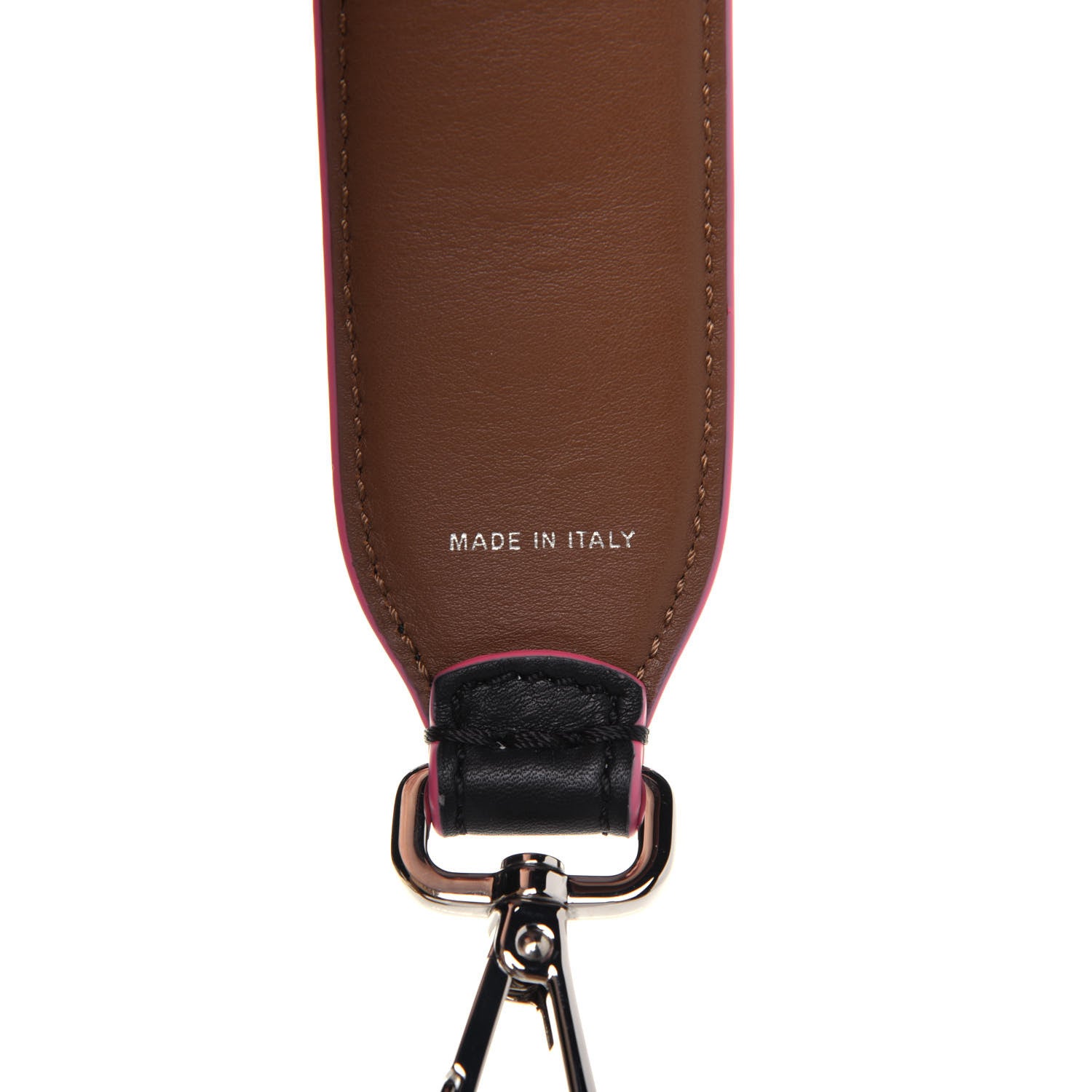Fendi Vitello Dolce Plexiglass Bi-Color Studded Strap You Black Brownie Multicolor 5 of 5