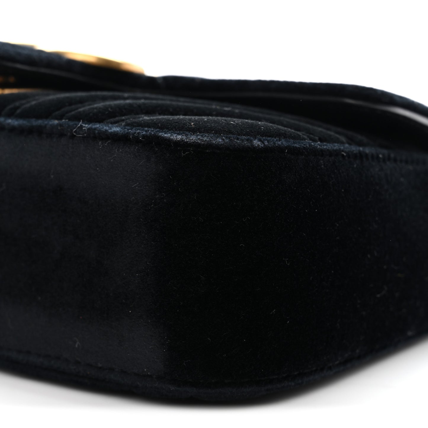 Velvet Matelasse Mini GG Marmont Shoulder Bag Black