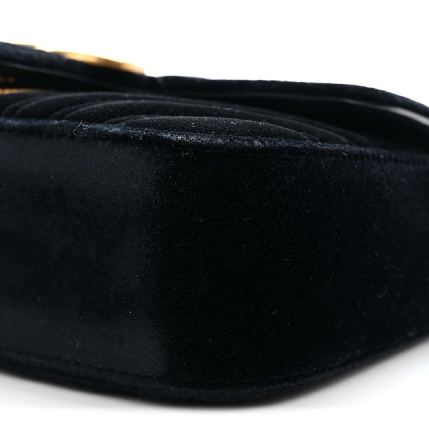 Gucci Velvet Matelasse Mini GG Marmont Shoulder Bag Black 10 of 10