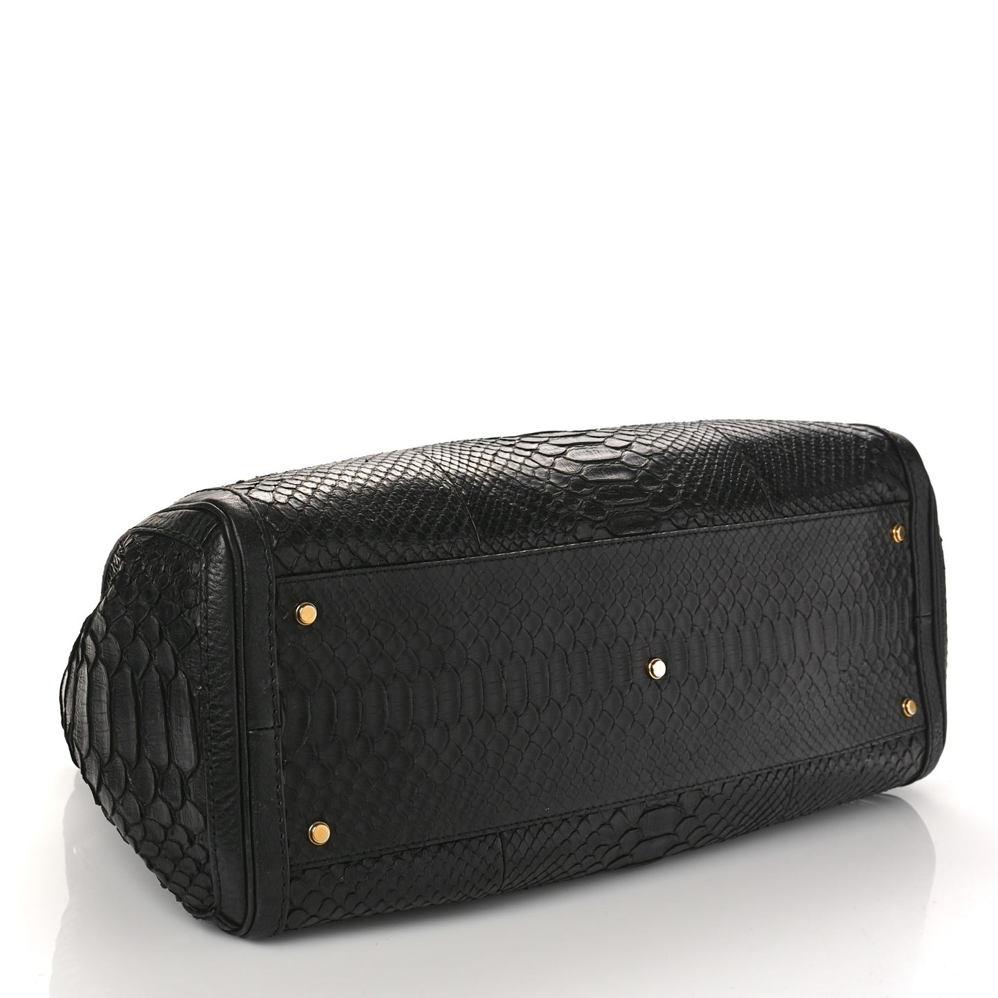 Snakeskin Large GG Running Tote Black