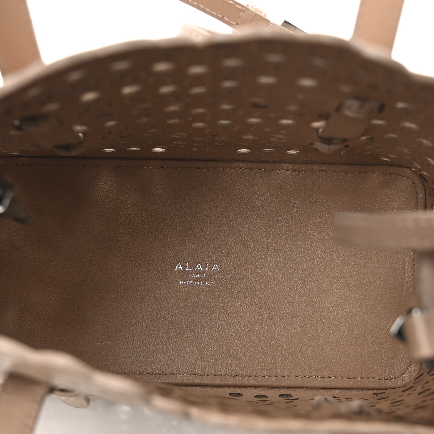 Alaia Calfskin Vienne Wave Mina 25 Bag Sable 6 of 10