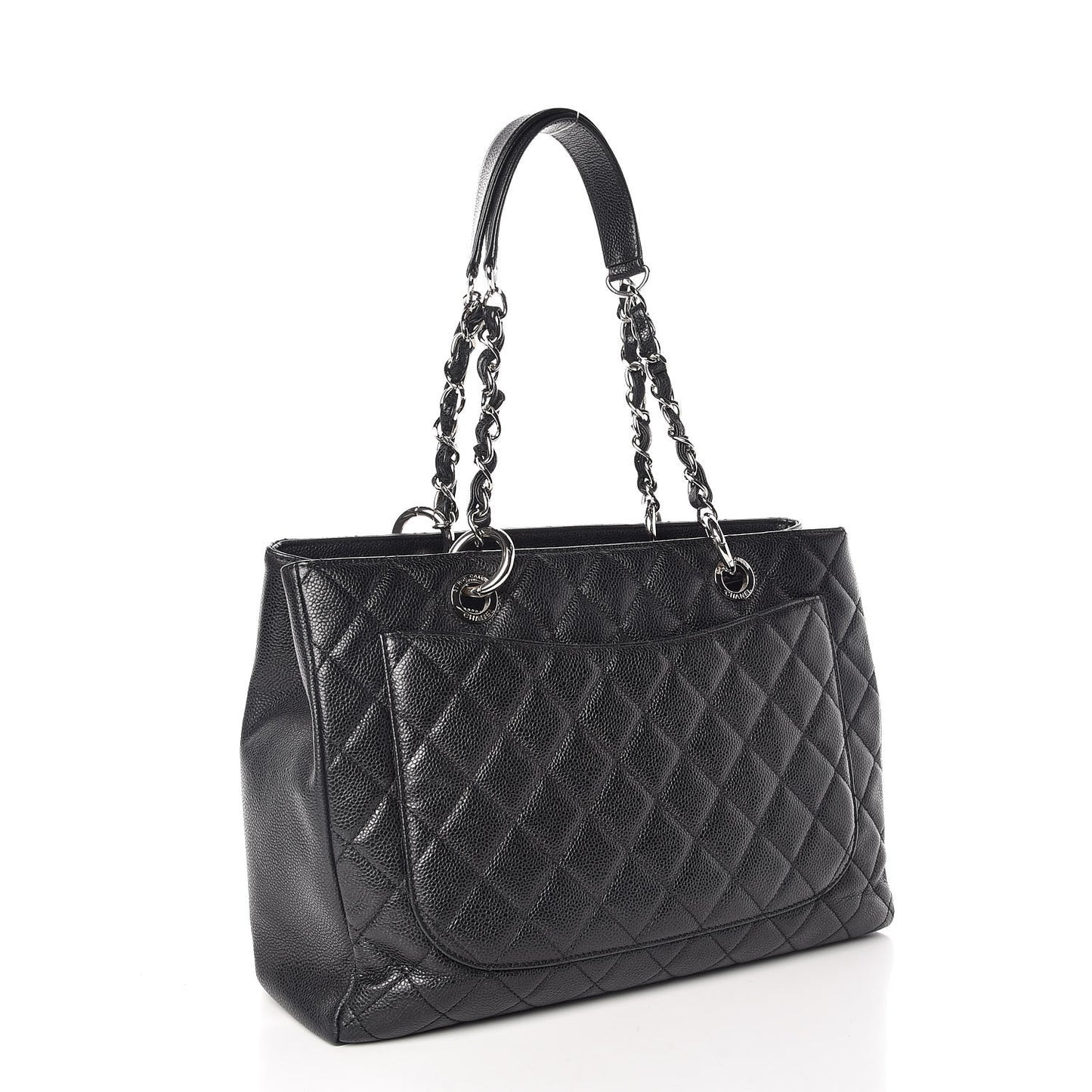 Caviar Quilted Grand Shopping Tote GST Black