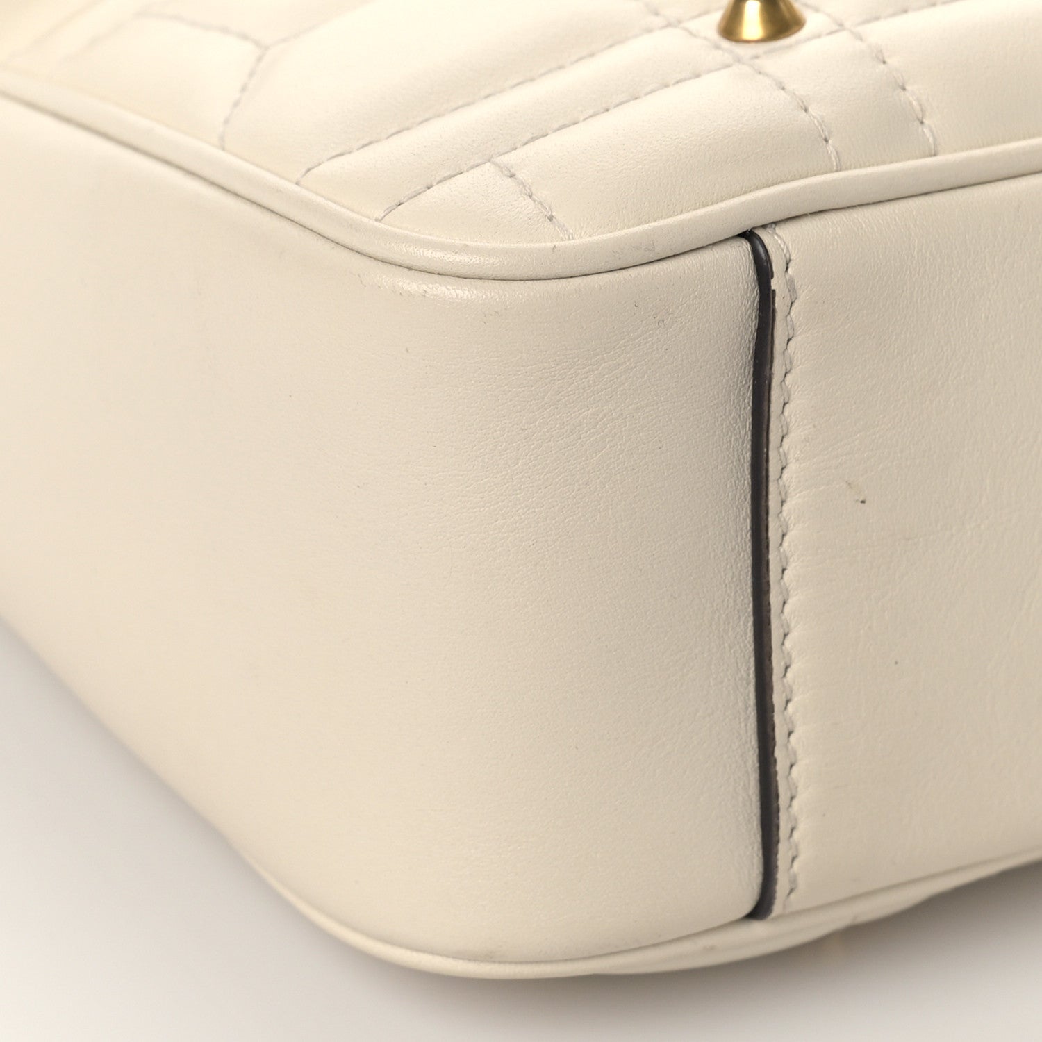 Gucci Calfskin Matelasse Studded Medium GG Marmont Shoulder Bag White 8 of 10