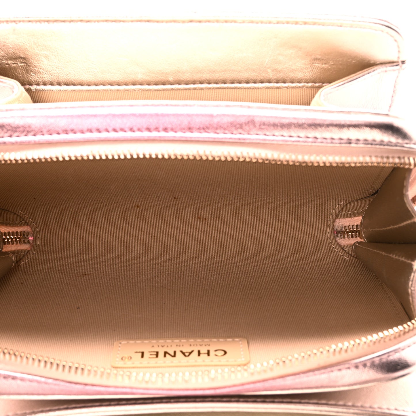 Metallic Lambskin Like A Wallet Flap Golden Pink