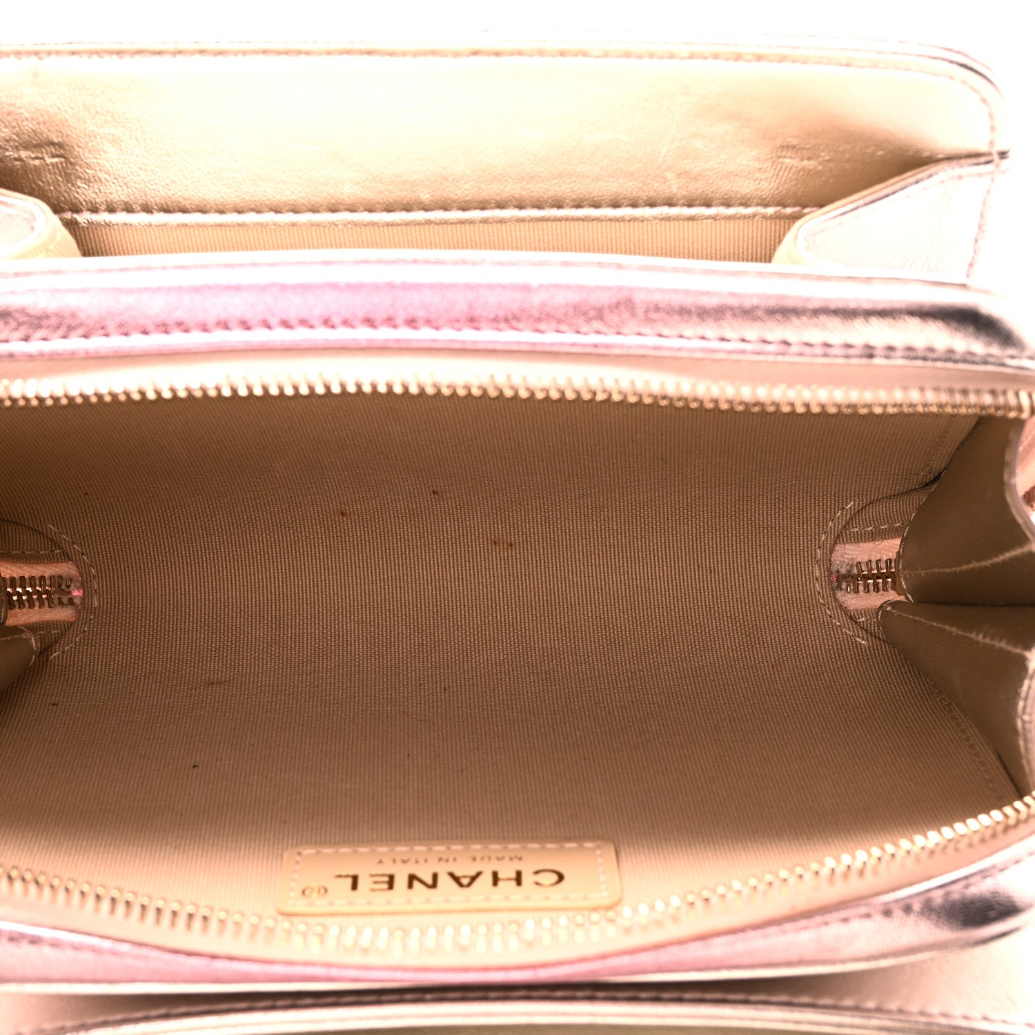 Chanel Metallic Lambskin Like A Wallet Flap Golden Pink 5 of 11