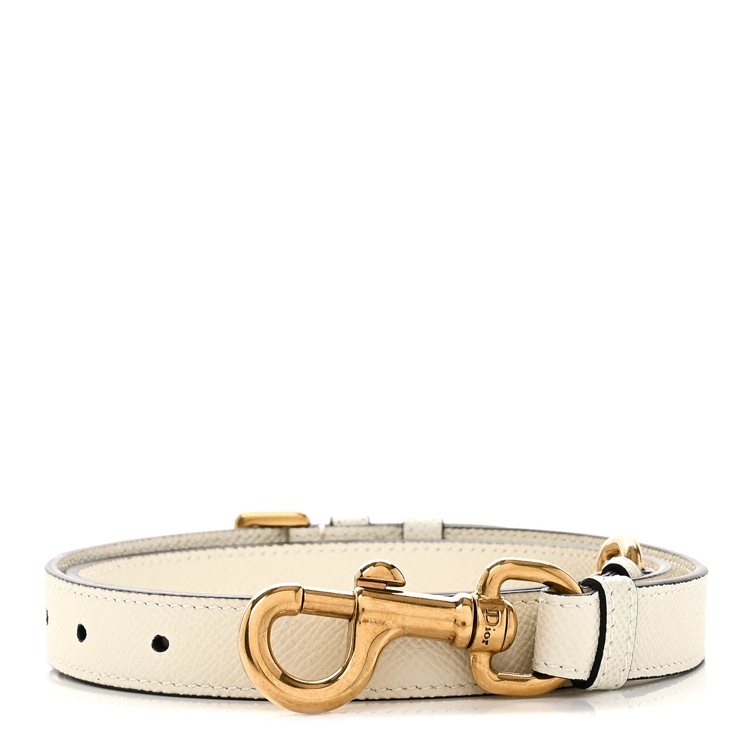 Christian Dior Grained Calfskin Saddle Adjustable Shoulder Strap White 1 of 5