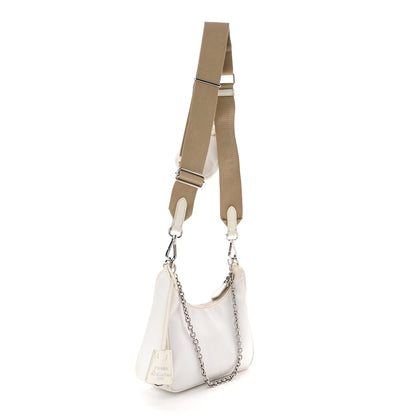 Prada Nylon Re-Edition 2005 Shoulder Bag White 3 of 12
