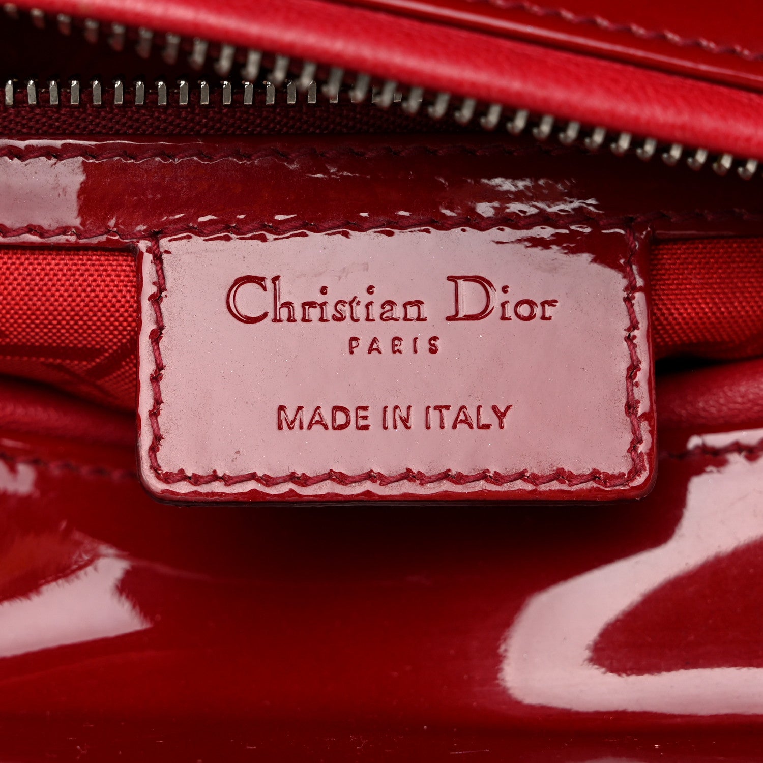 Christian Dior Patent Cannage Medium Lady Dior Red 6 of 10