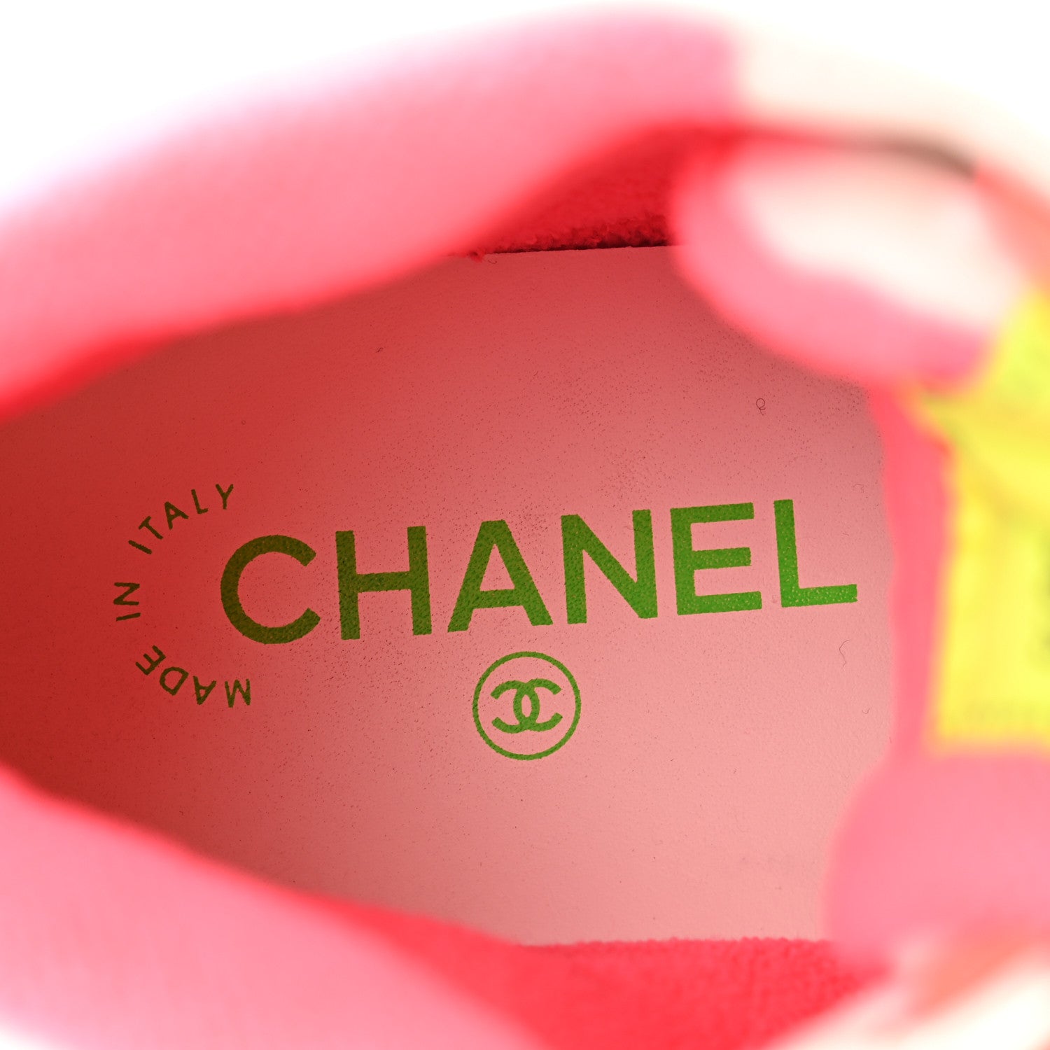 Chanel Calfskin Womens Logo High Top Sneakers 36.5 White Multicolor 6 of 9