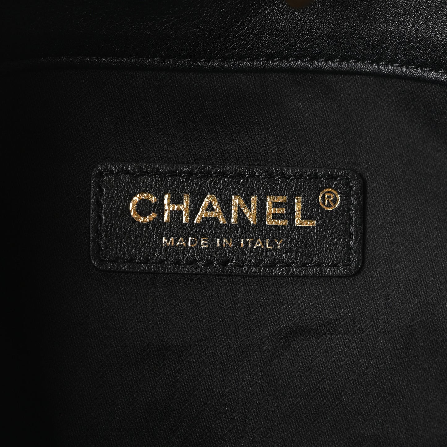 Calfskin Quilted Small Shopping Bag Black