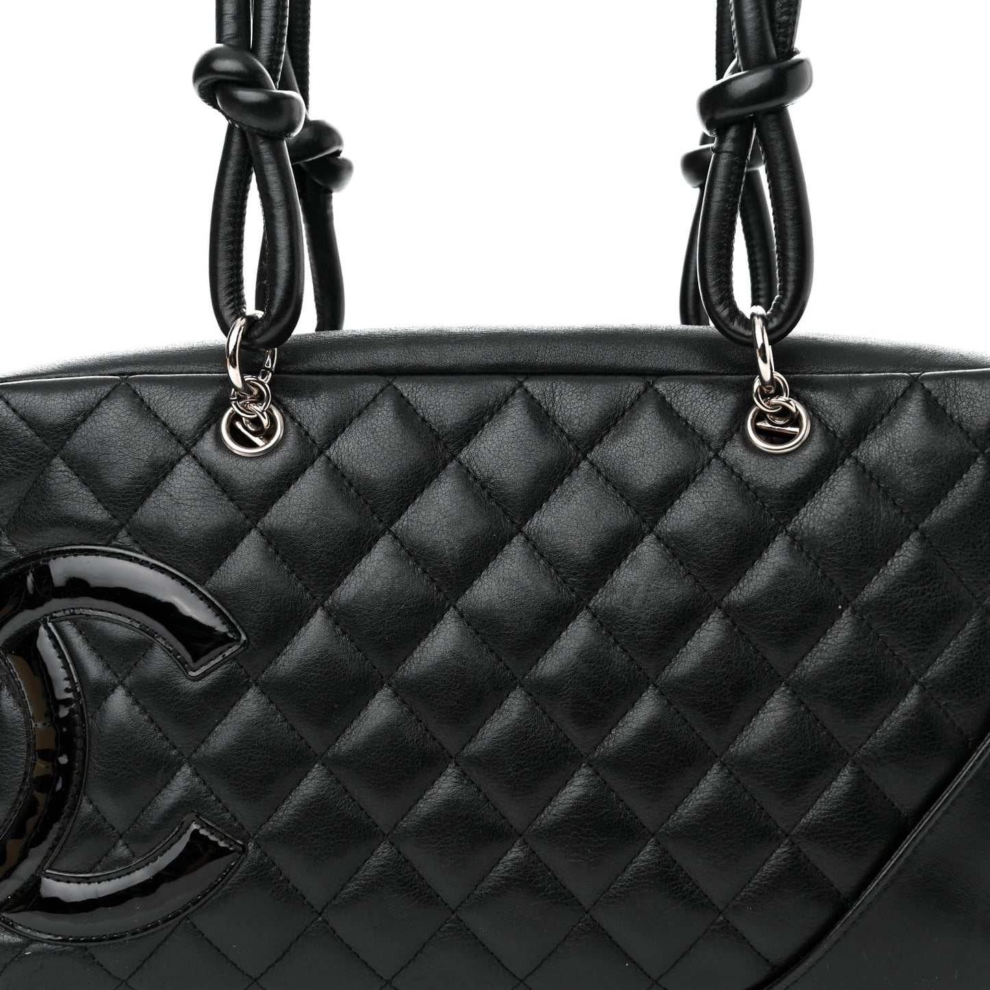 Calfskin Quilted Large Cambon Bowler Black