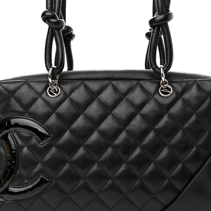 Chanel Calfskin Quilted Large Cambon Bowler Black 8 of 12