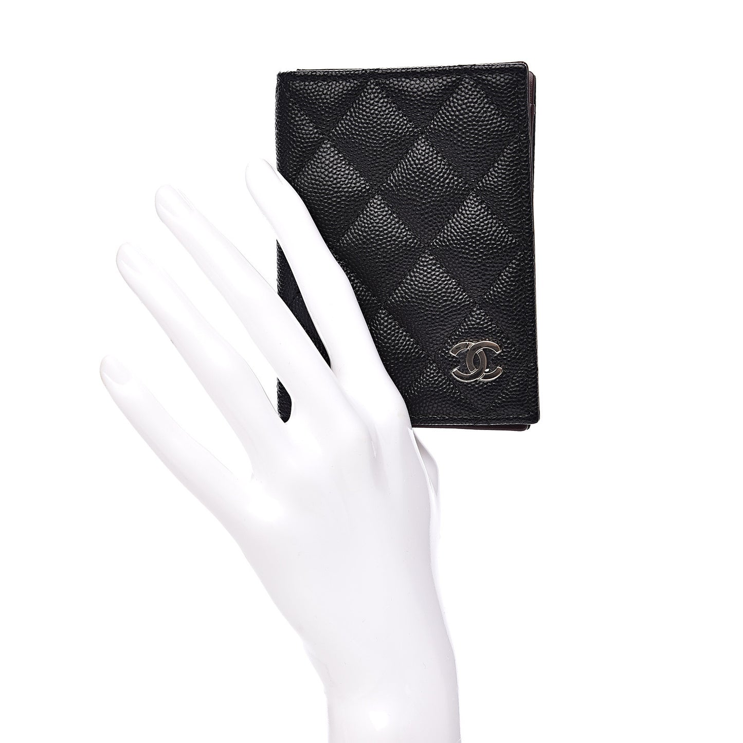 Caviar Quilted Card Holder Wallet Black