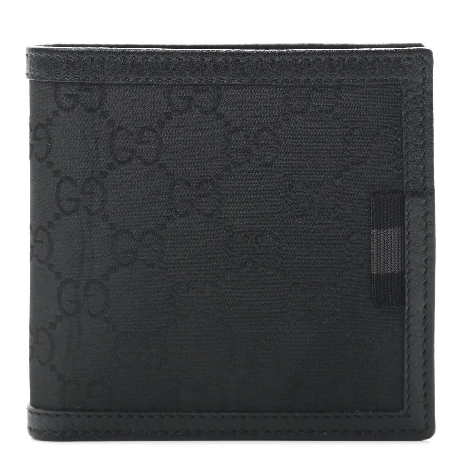 Gucci Nylon Monogram Bi-Fold Wallet Black 1 of 6