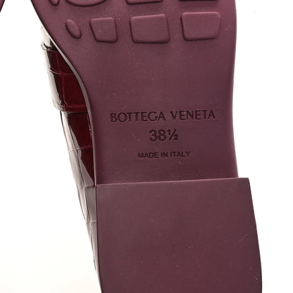 Bottega Veneta Glossy Calfskin Crocodile Embossed Monsieur Loafers 38.5 Cherry 7 of 9