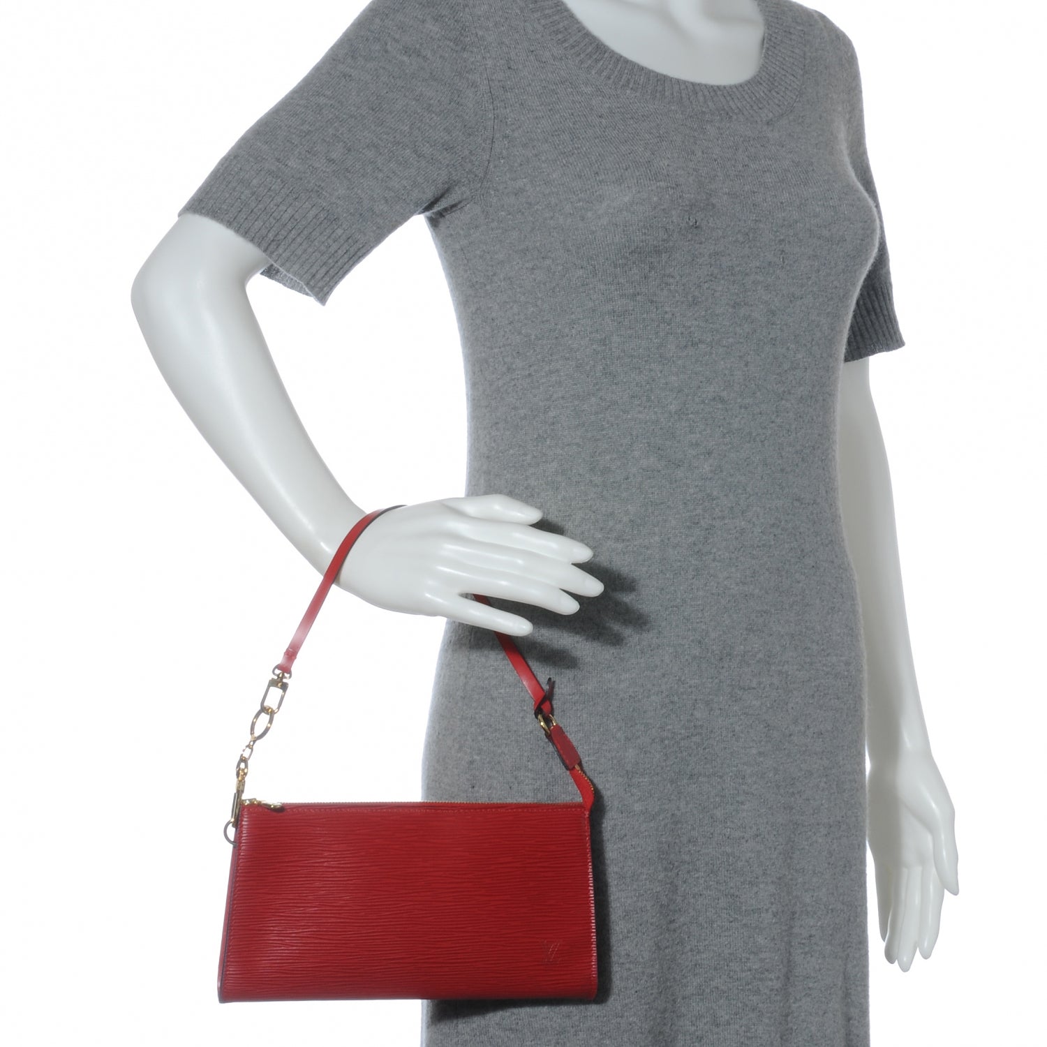 Louis Vuitton Epi Pochette Accessories 24 Red 2 of 7