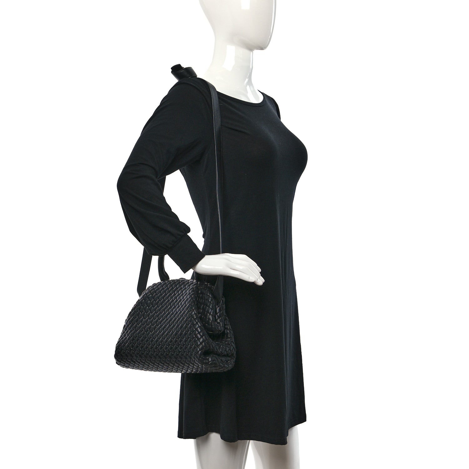 Bottega Veneta Nappa Intreccio Mini Padded Handle Bag Black 2 of 9