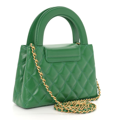 Chanel Shiny Aged Calfskin Quilted Nano Kelly Shopper Green 3 of 11