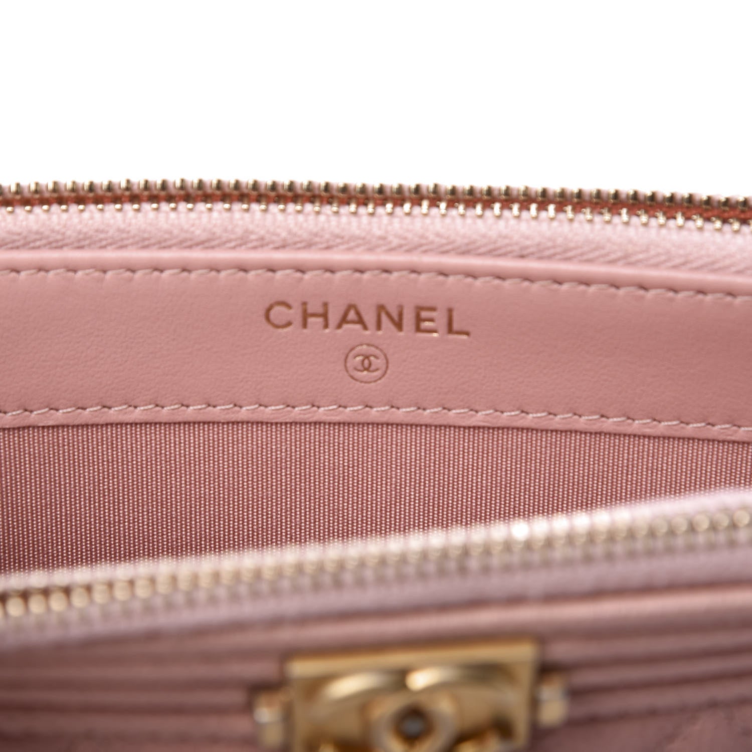 Chanel Caviar Quilted Small Boy Clutch With Chain Pink 7 of 11