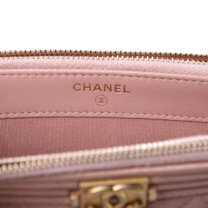 Chanel Caviar Quilted Small Boy Clutch With Chain Pink 7 of 11