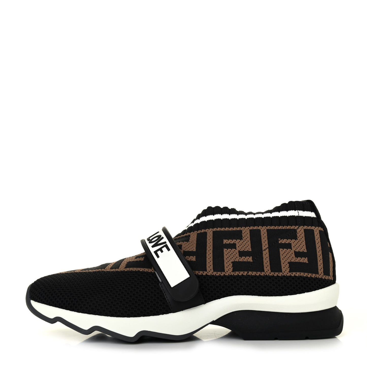 Stretch Yarn FF Stiff Band Rockoko Sneakers 37 Black White Tobacco