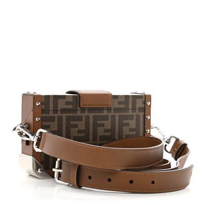 Fendi Shiny Glazed Fabric Vachetta FF 1974 Mini Baguette Trunk Mogano Panna Cuoio 3 of 11