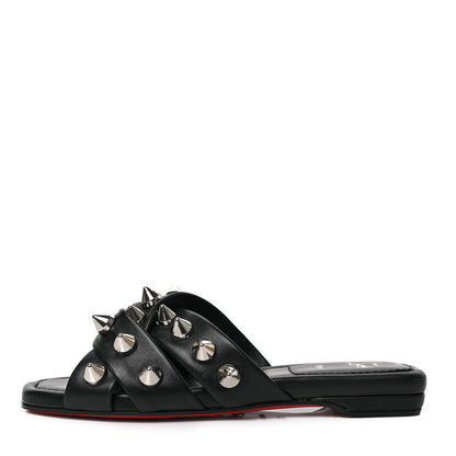 Christian Louboutin Calfskin Miss Spika Club Sandals 37.5 Black 1 of 7