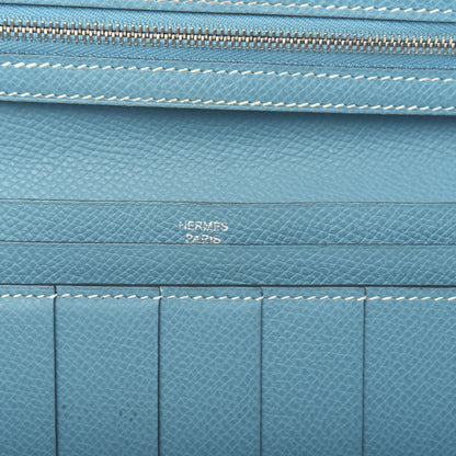 Hermes Epsom Bearn Gusset Wallet Blue Jean 6 of 6