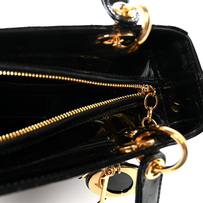 Christian Dior Patent Cannage Medium Lady Dior Black 6 of 9