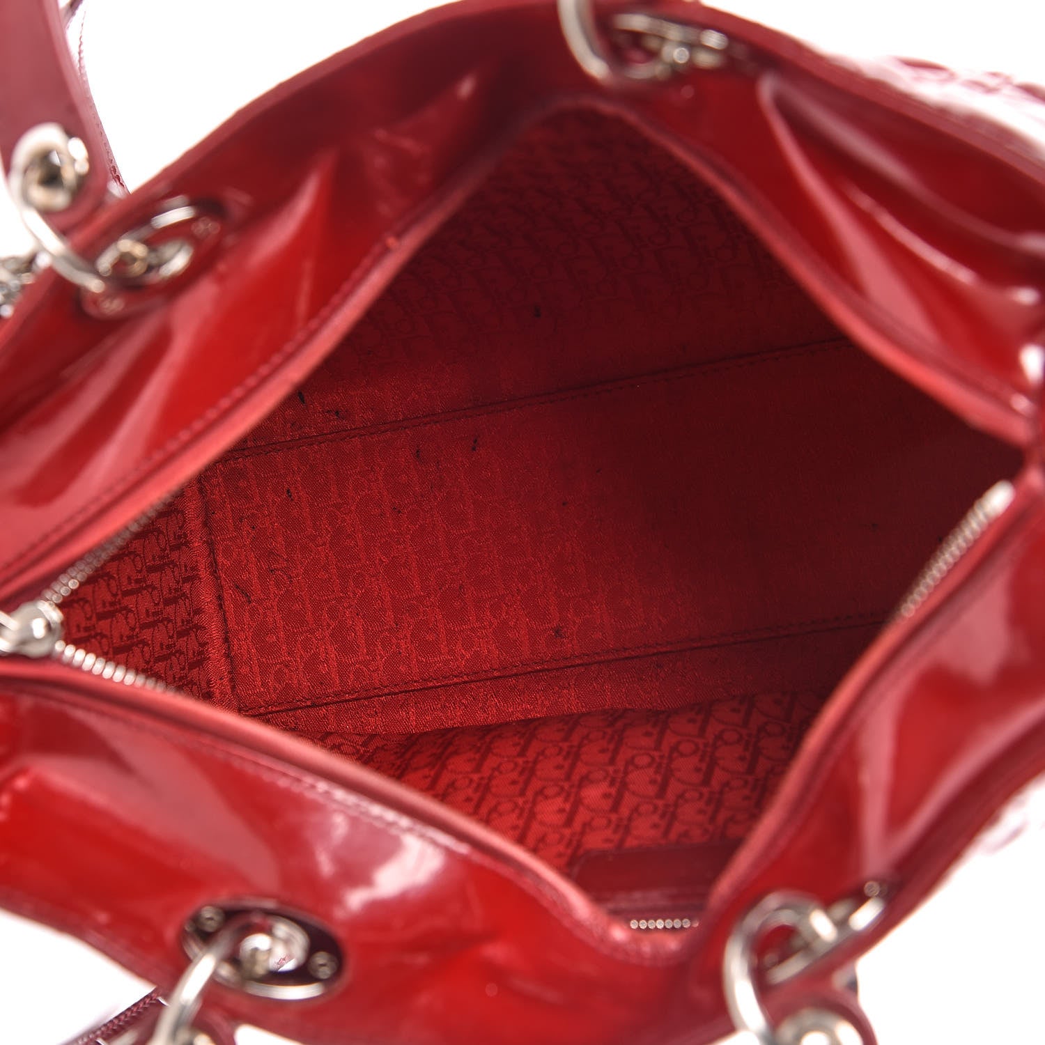 Christian Dior Patent Cannage Large Lady Dior Red 5 of 30