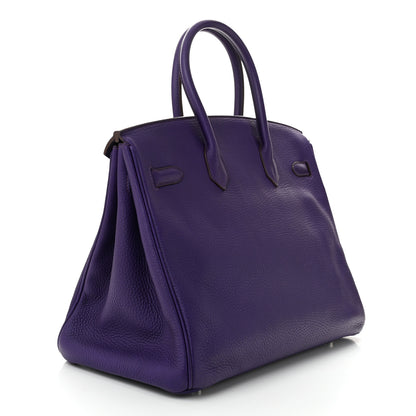 Hermes Taurillon Clemence Birkin 35 Iris 3 of 10