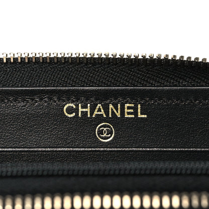 Chanel Caviar Quilted Medium Zip Around Wallet Black 6 of 10