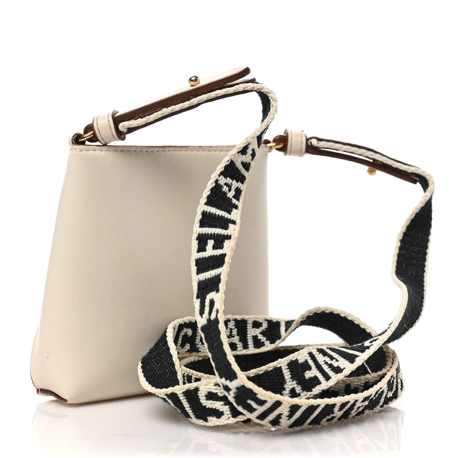 Stella McCartney Eco Alter Nappa Perforated Logo Micro Crossbody Bag White 2 of 7