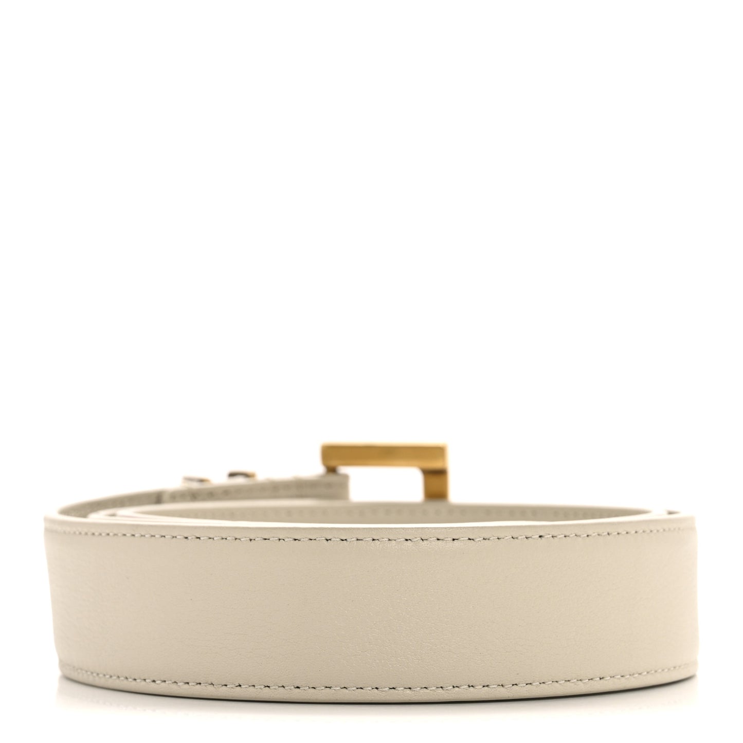 Smooth Calfskin Monogram Square Buckle Belt 80 32 Crema Soft